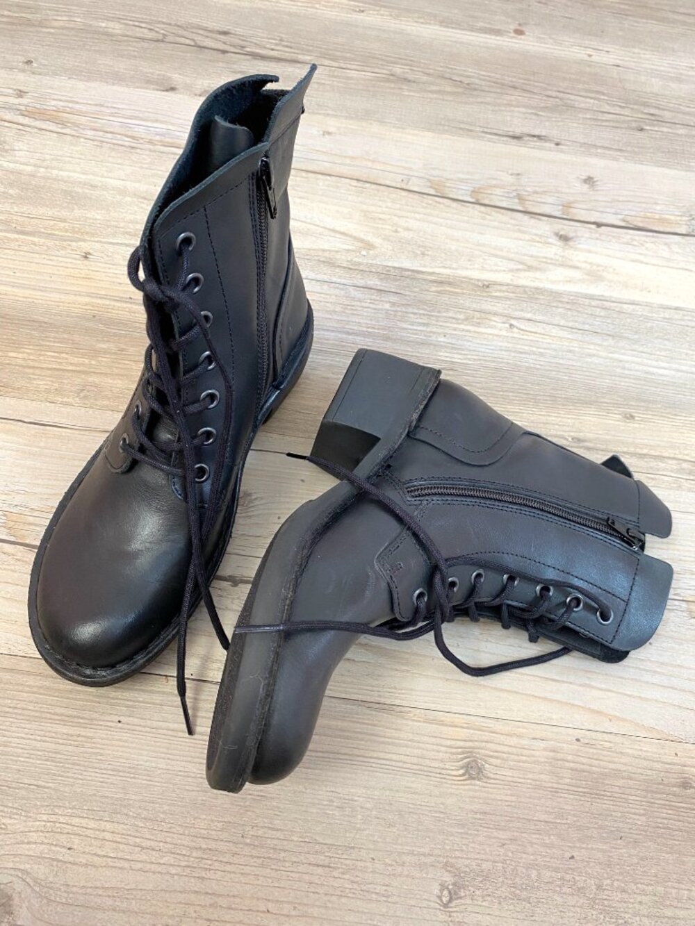 Fly London Black Lace Up Boots Size 37